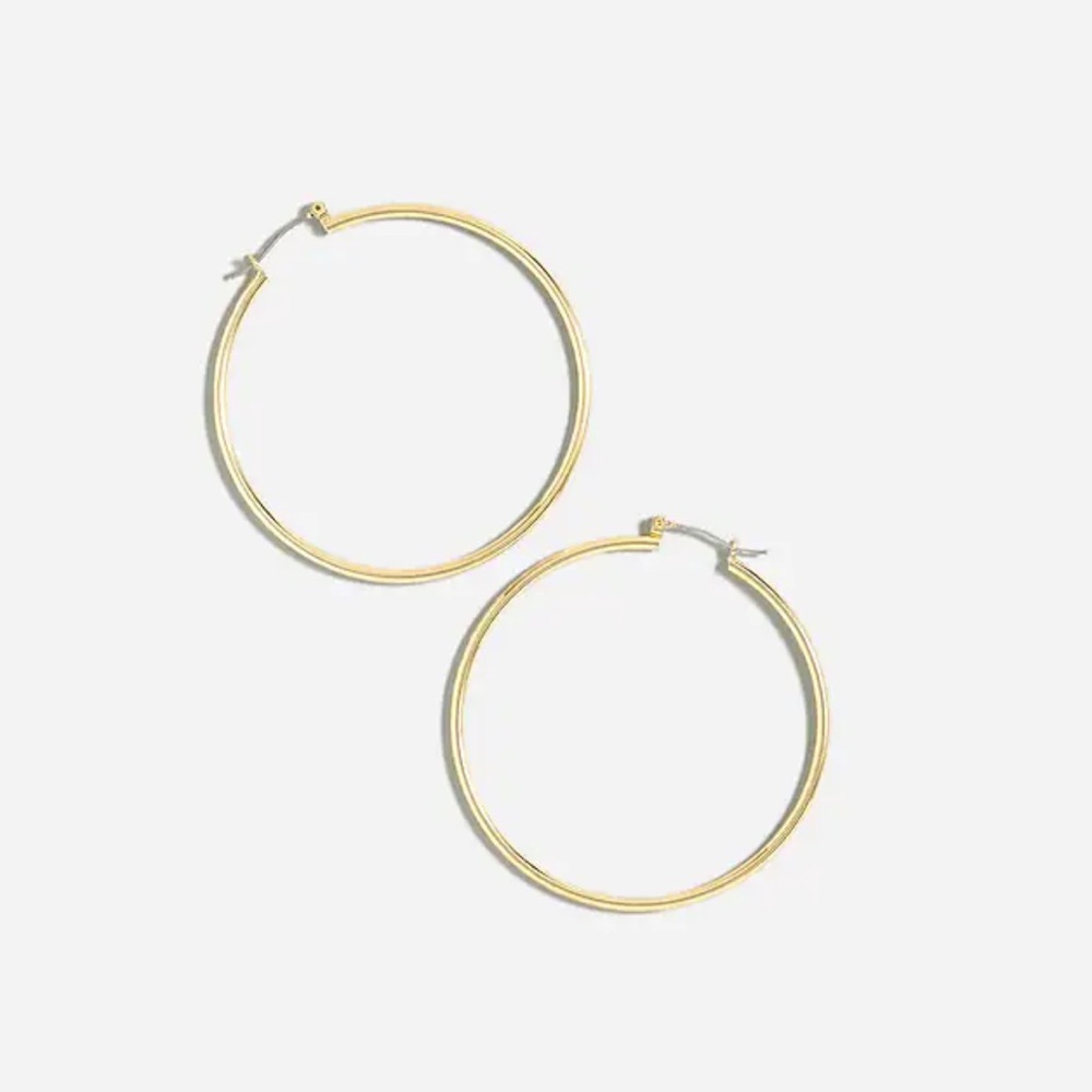 NWT J.Crew Antique Gold Hoop 2” Earrings